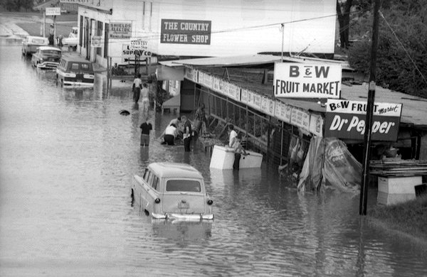 A Flooded B & W Fruit Market