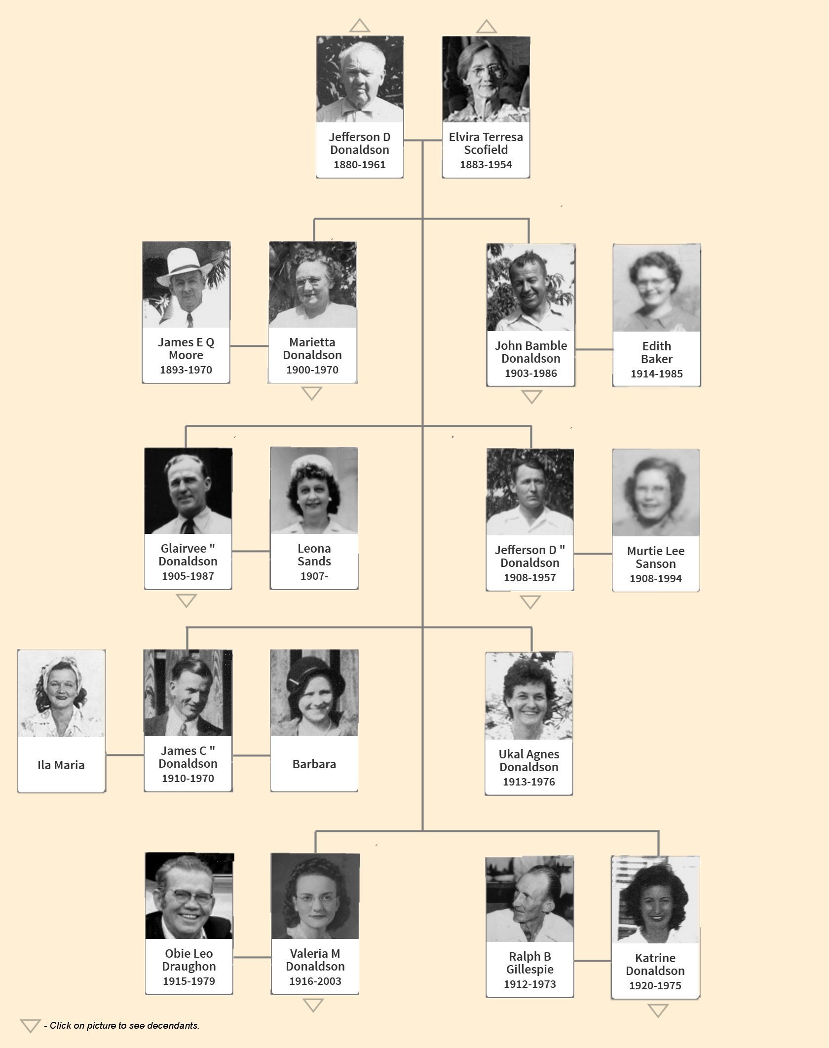 Jefferson Davis Donaldson Family Tree