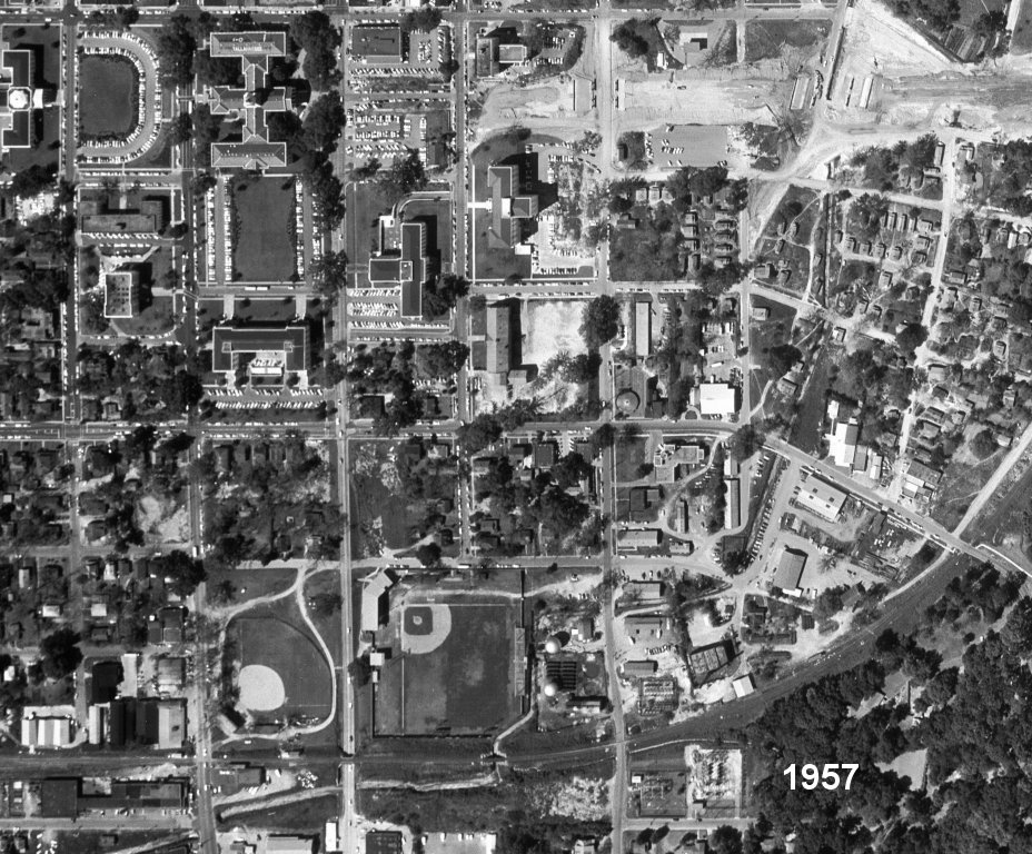 Centennial Field 1957 Aerial Photograph, Tallahassee Florida