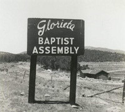 Baptist camp sign in Glorieta, New Mexico